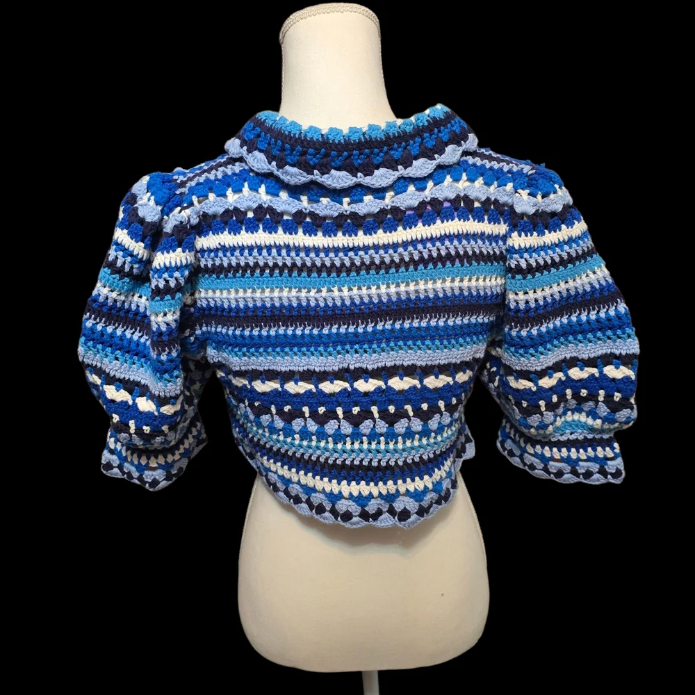 FARM Rio Crochet Cropped Sweater